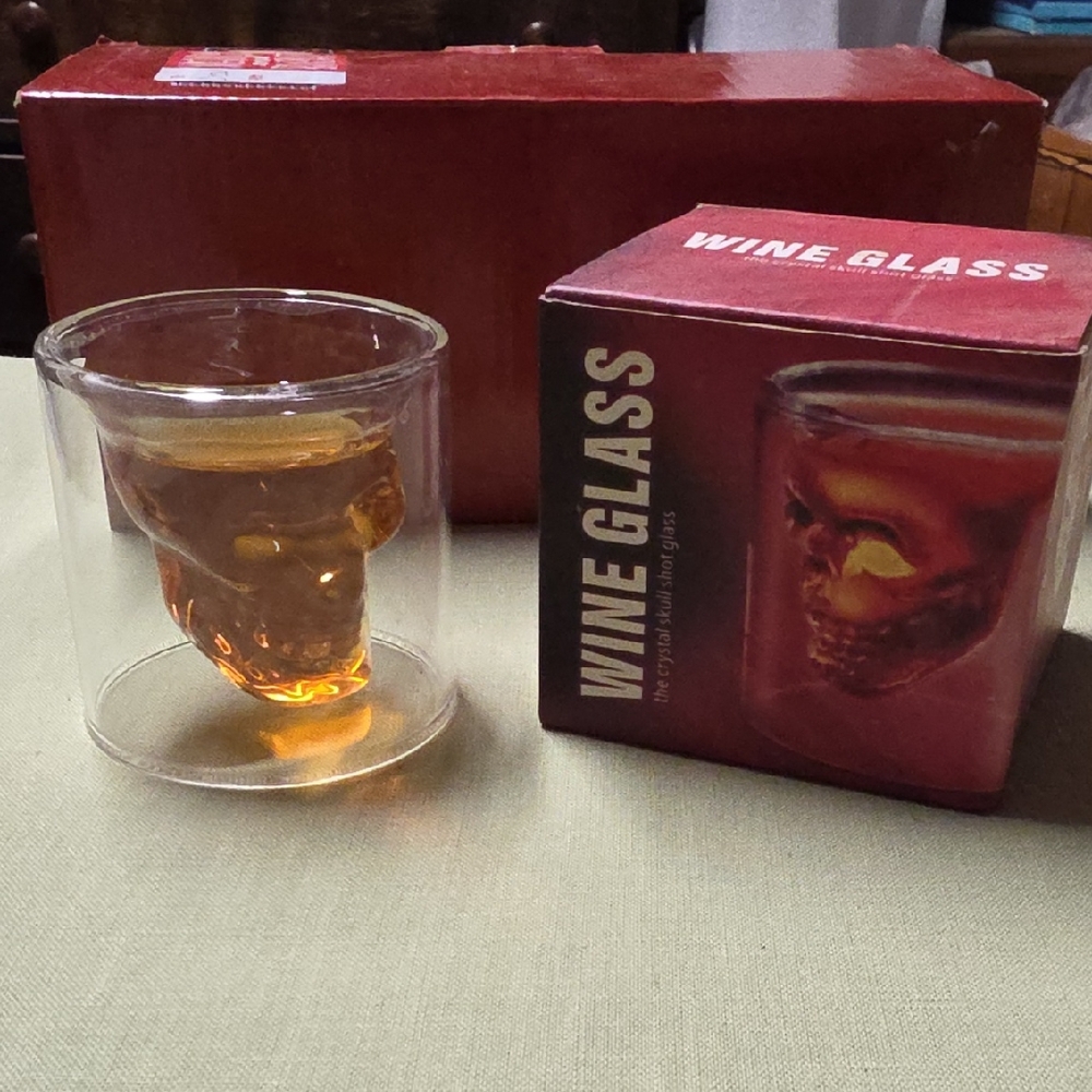 Skull Double Shot Glass Set Of 2